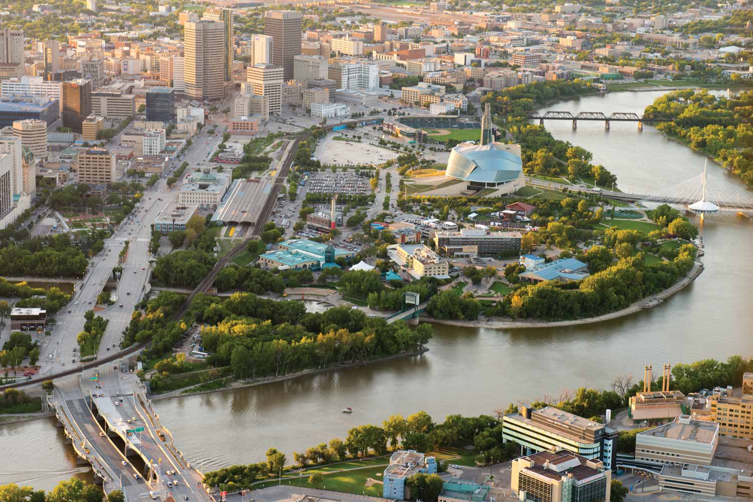 Winnipeg, Manitoba and The Forks riverfront